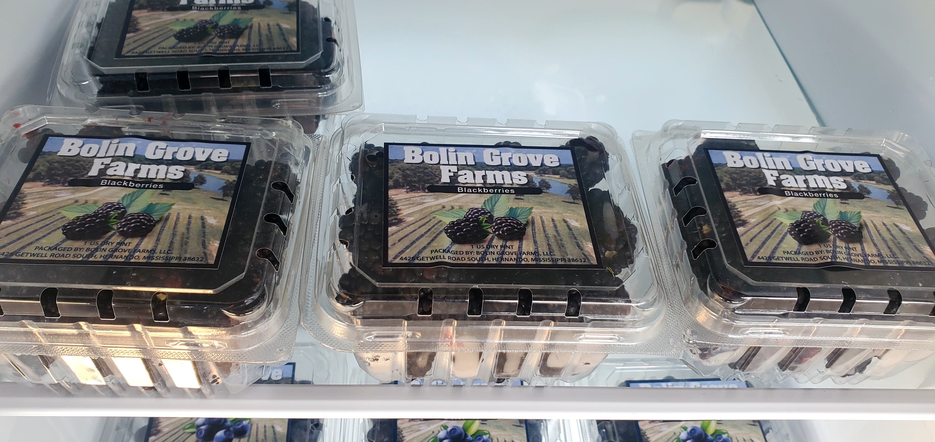 Pre-picked blackberries by the pint